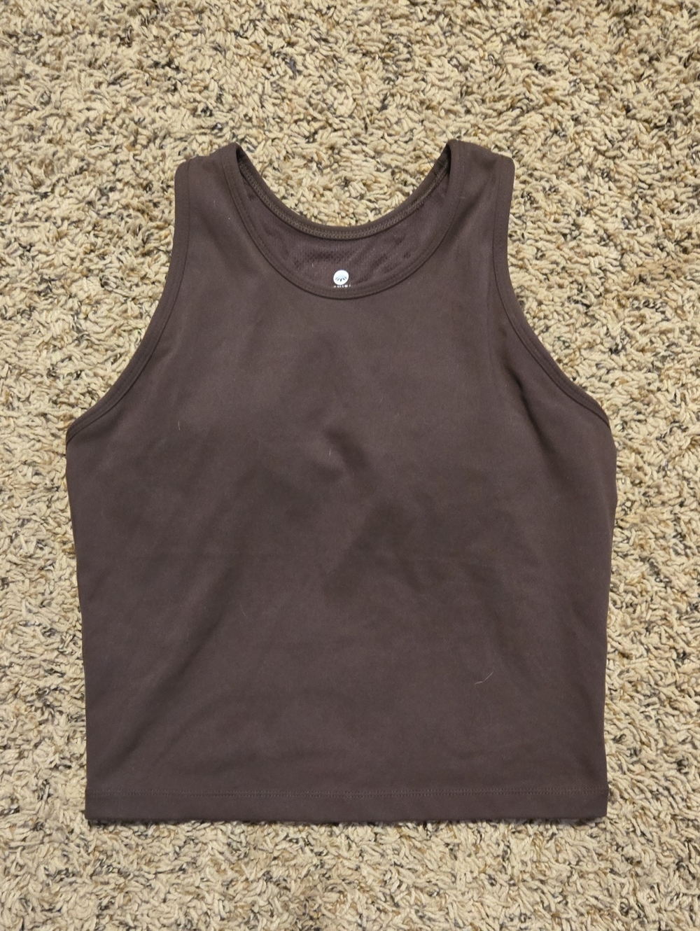 NWOT Senita Athletics Brown Square Neck Tank Top, Built In Tank